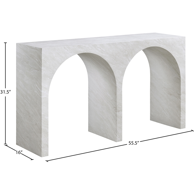 Meridian Furniture Faenza White Marble Finish Console Table