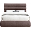 Meridian Furniture Adam Brown Linen Textured Fabric Queen Bed