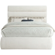 Meridian Furniture Adam Cream Linen Textured Fabric Full Bed
