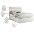 Meridian Furniture Adam Cream Linen Textured Fabric Full Bed