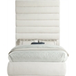 Meridian Furniture Adam Cream Linen Textured Fabric Full Bed