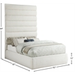 Meridian Furniture Adam Cream Linen Textured Fabric Full Bed