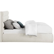 Meridian Furniture Adam Cream Linen Textured Fabric King Bed