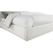 Meridian Furniture Adam Cream Linen Textured Fabric King Bed