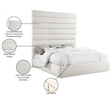 Meridian Furniture Adam Cream Linen Textured Fabric King Bed