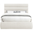 Meridian Furniture Adam Cream Linen Textured Fabric Queen Bed