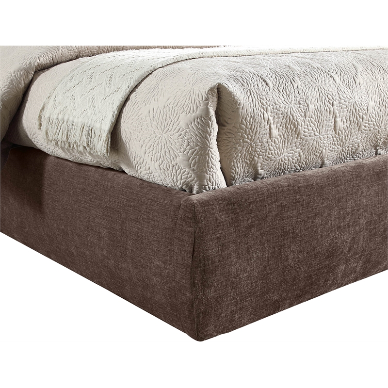 Meridian Furniture Adam Brown Chenille Fabric Full Bed