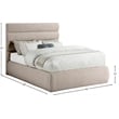Meridian Furniture Adam Beige Linen Textured Fabric Full Bed