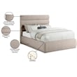 Meridian Furniture Adam Beige Linen Textured Fabric Full Bed