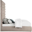Meridian Furniture Adam Beige Linen Textured Fabric King Bed