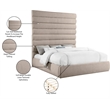 Meridian Furniture Adam Beige Linen Textured Fabric King Bed
