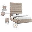 Meridian Furniture Adam Beige Linen Textured Fabric Queen Bed