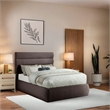 Meridian Furniture Adam Brown Linen Textured Fabric Full Bed