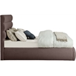 Meridian Furniture Adam Brown Linen Textured Fabric Full Bed