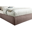 Meridian Furniture Adam Brown Linen Textured Fabric Full Bed