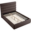 Meridian Furniture Adam Brown Linen Textured Fabric Full Bed
