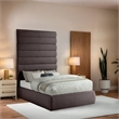 Meridian Furniture Adam Brown Linen Textured Fabric Full Bed