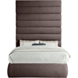 Meridian Furniture Adam Brown Linen Textured Fabric Full Bed