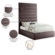 Meridian Furniture Adam Brown Linen Textured Fabric Full Bed