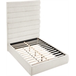 Meridian Furniture Adam Cream Linen Textured Fabric Queen Bed
