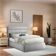Meridian Furniture Adam Grey Linen Textured Fabric Full Bed