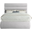 Meridian Furniture Adam Grey Linen Textured Fabric Full Bed
