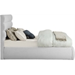 Meridian Furniture Adam Grey Linen Textured Fabric Full Bed