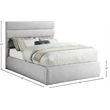 Meridian Furniture Adam Grey Linen Textured Fabric Full Bed