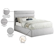 Meridian Furniture Adam Grey Linen Textured Fabric Full Bed