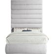 Meridian Furniture Adam Grey Linen Textured Fabric Full Bed