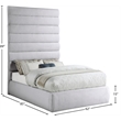 Meridian Furniture Adam Grey Linen Textured Fabric Full Bed