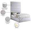 Meridian Furniture Adam Grey Linen Textured Fabric Full Bed