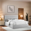 Meridian Furniture Adam Grey Linen Textured Fabric King Bed