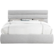 Meridian Furniture Adam Grey Linen Textured Fabric King Bed