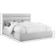 Meridian Furniture Adam Grey Linen Textured Fabric King Bed