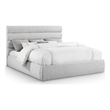 Meridian Furniture Adam Grey Linen Textured Fabric King Bed