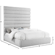Meridian Furniture Adam Grey Linen Textured Fabric King Bed