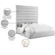Meridian Furniture Adam Grey Linen Textured Fabric King Bed