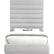 Meridian Furniture Adam Grey Linen Textured Fabric Queen Bed