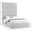Meridian Furniture Adam Grey Linen Textured Fabric Queen Bed