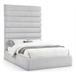 Meridian Furniture Adam Grey Linen Textured Fabric Queen Bed