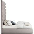 Meridian Furniture Adam Taupe Linen Textured Fabric Full Bed