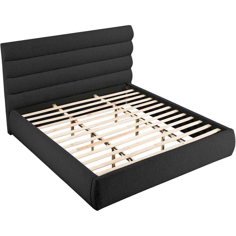 Meridian Furniture Adam Black Boucle Fabric King Bed