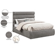 Meridian Furniture Adam Grey Chenille Fabric Full Bed