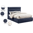 Meridian Furniture Adam Navy Chenille Fabric Full Bed