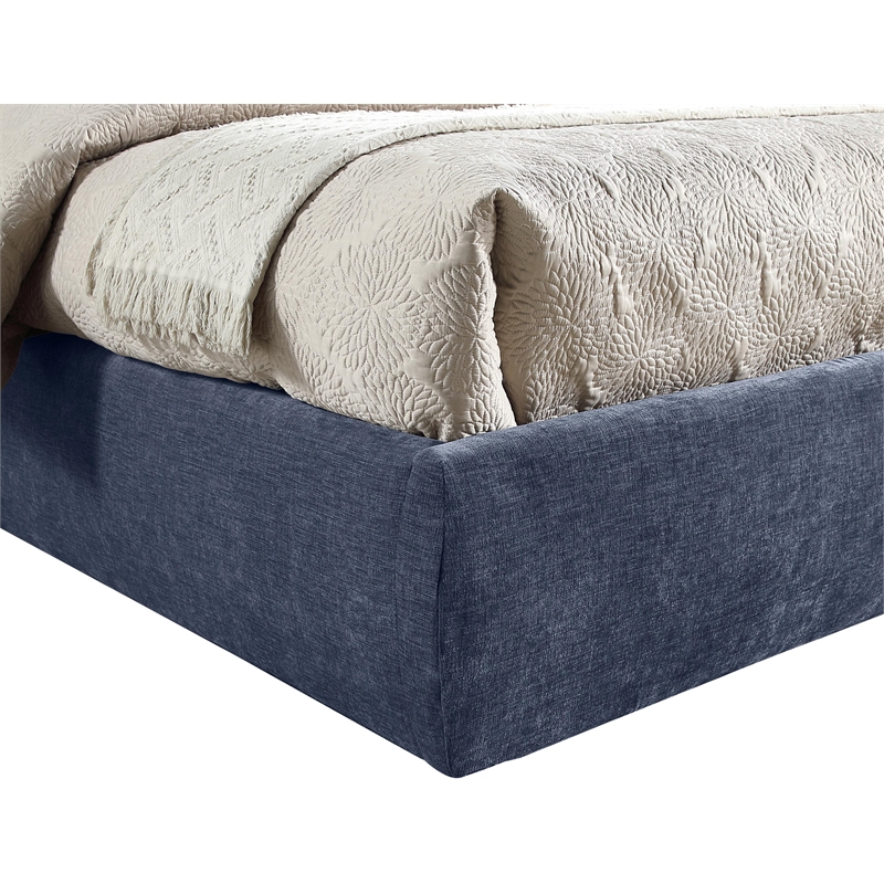 Meridian Furniture Adam Navy Chenille Fabric Full Bed