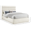 Meridian Furniture Adam Cream Boucle Fabric Full Bed