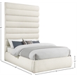 Meridian Furniture Adam Cream Boucle Fabric Full Bed