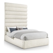 Meridian Furniture Adam Cream Boucle Fabric Full Bed