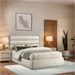 Meridian Furniture Adam Cream Boucle Fabric Queen Bed